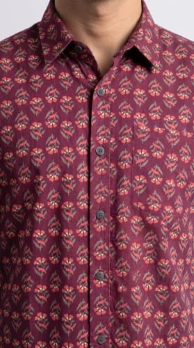 Image of BLOCKS OF INDIA Cotton Hand Block Print Half Sleeves Summer Shirt for Men