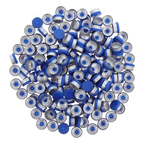 PRETYZOOM 200pcs Flip Vial Seal Flip Top Lid Water Bottle Top Replacement Vial Cap Flip Tops for Bottles Flips Top Caps Bottle Cap Bottle Lids Aluminum Plastic Composite Cover Blue