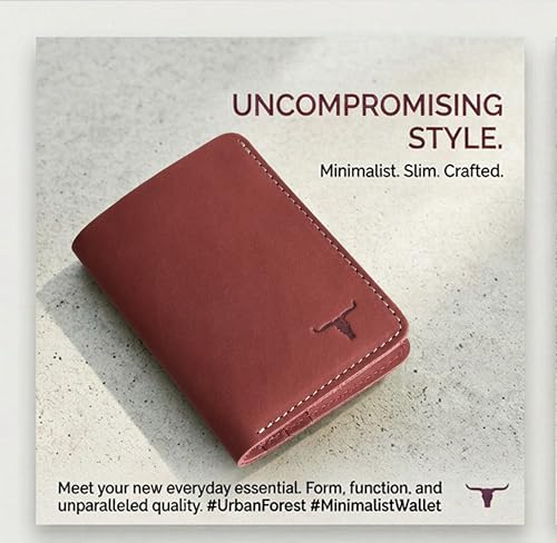 Image of URBAN FOREST Joe Vintage Red Leather Wallet for Men