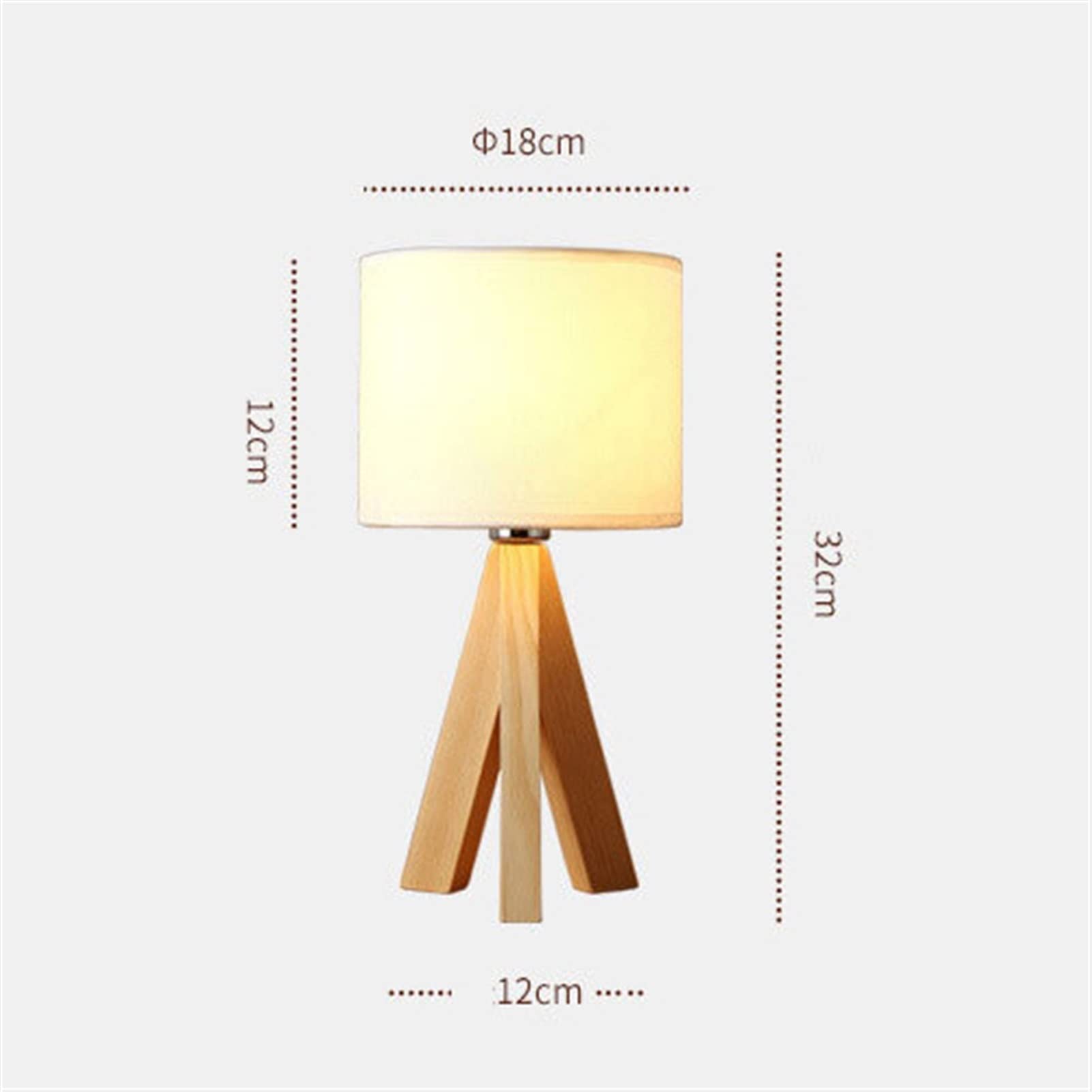 Schreibtischlampe Einfache Nacht Leselampe Schlafzimmer Warme Dekoration Holzkunst LED Augenschutz Stativ Light Creative Holz Tischlampe Nachttischlampe (Color : EU Plug-Without Bulb)