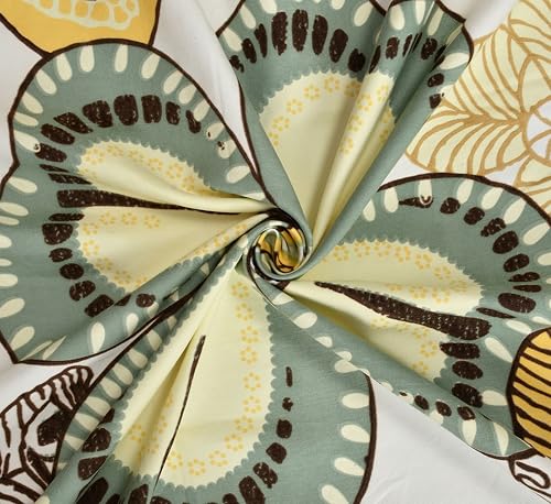 Image of Vram Premium Heavy Cotton Flat Bedsheets with 2 King Size Pillow Covers || Double Bed 350 TC || 90 x 100 Inch King Size Flat || :- Cream Big Flower