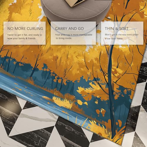 Tapis Fall Forest fin anti-trébuchement pour chambre