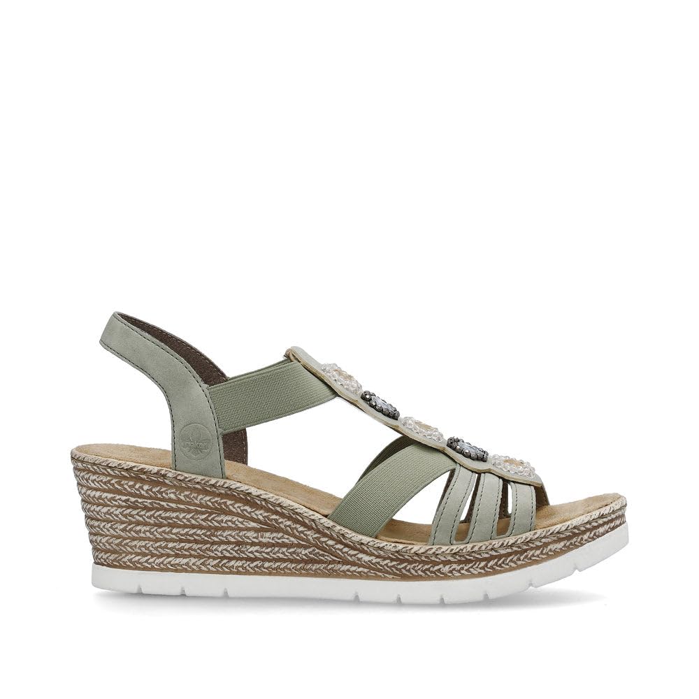 Rieker 619b2-31 Women's Sandals, Green 52, 8 UK