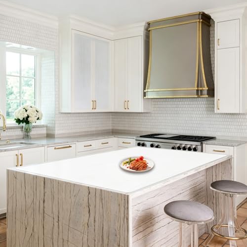 Image of Extra Large Silicone Mat for Kitchen Counter,48''x32''(120cmx80cm) Heat Resistant Countertop Protector, Non-Slip Waterproof Kitchen Island Mat, Easy to Clean, Semitransparent