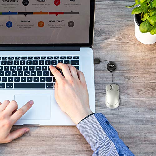 Eeekit 2 Pack Mini Retractable Cable Wired Usb Optical Mouse, Usb Mini Mouse, Compact Usb Mouse For Kids Travel，Mini Mouse For Laptop Apple Mac Hp Dell Lenovo Thinkpad Sony Asus Acer Tablet Pc Laptop #TOP3