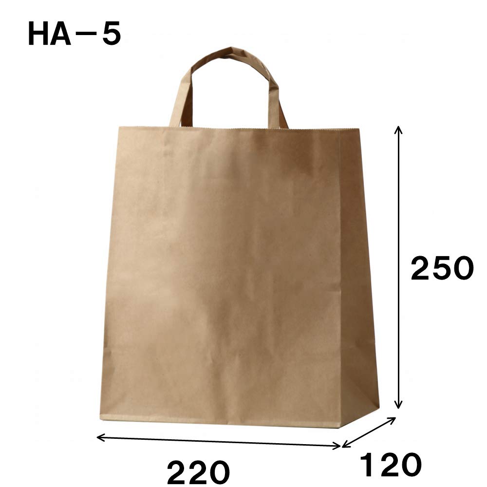 Amazon.co.jp: 井上紙業 紙袋 手提げ 茶 クラフト 無地 小 日本製 HA-5