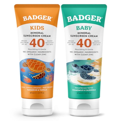 Badger SPF 40 Baby Sunscreen and SPF 40 Kids Sunscreen