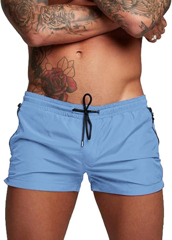 COOFANDY Short de bain pour homme, taille de S à XXL, bleu ciel, Large