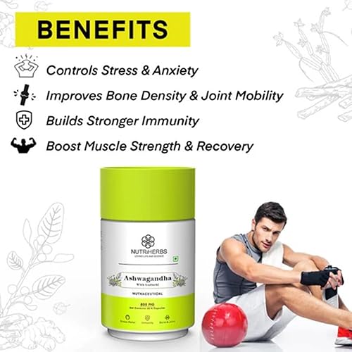 Miniatura 6 de Cápsulas de extracto orgánico de Ashwagandha  Controla el estrés y la ansiedad, el estado de ánimo natural y el apoyo energético, mejora el sistema