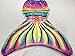 Mayskey Girls Sparkle Mermaid Tails for Swimming Compatible with Various Monofin for Girls Mermaid Bathing Suit Sets- A Rainbow river-120