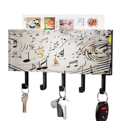 Colgador para llaves autoadhesivo con silueta de música para evitar pérdidas 2