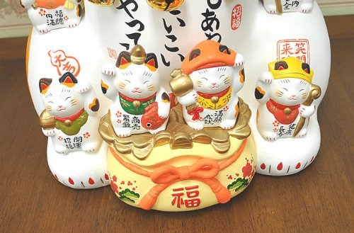 Amazon.co.jp: 招き猫置物・開運・縁起物・金運・風水 錦彩七福神