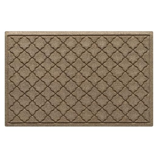 Bungalow Flooring Waterhog Door Mat, 2' x 3' Made in USA, Durable and Decorative Floor Covering, Skid Resistant, Indoor/Outdoor, Water-Trapping, Cordova Collection, Khaki/Camel