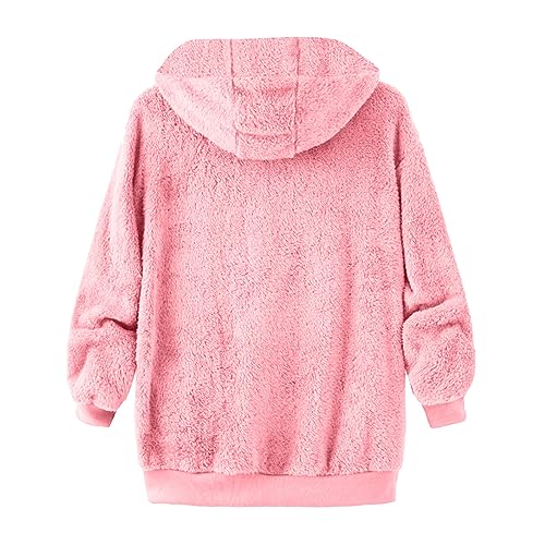 Sherpa Fleece Jacket For Women Full Zip Oversized Long Sleeve Hooded Fuzzy Cardigan Coat Fashion Winter Outwear2