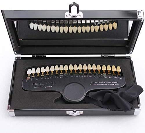 Professional 3D R-20 Teeth Whitening Shade Guide With Mirror, Classical Tooth Bleaching Shade Chart 20 Colors #TOP2