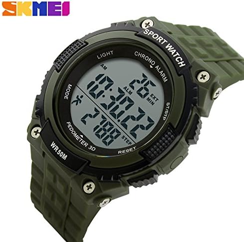 Miniatura 8 de Gosasa Fácil lectura impermeable Relojes deportivos hombres mujeres ejército reloj militar cronómetro 3D podómetro Led Digital reloj de pulsera,