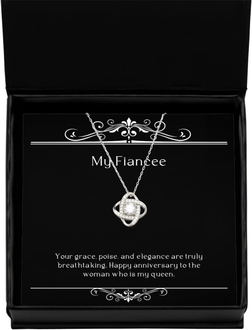 Love Fiancee Gifts, Your Grace, Poise, and Elegance are Truly Breathtaking, Inappropriate Love Knot Silver Necklace for from, Gifts from The Heart, Gifts That Keep on Giving, Gift Ideas for her,