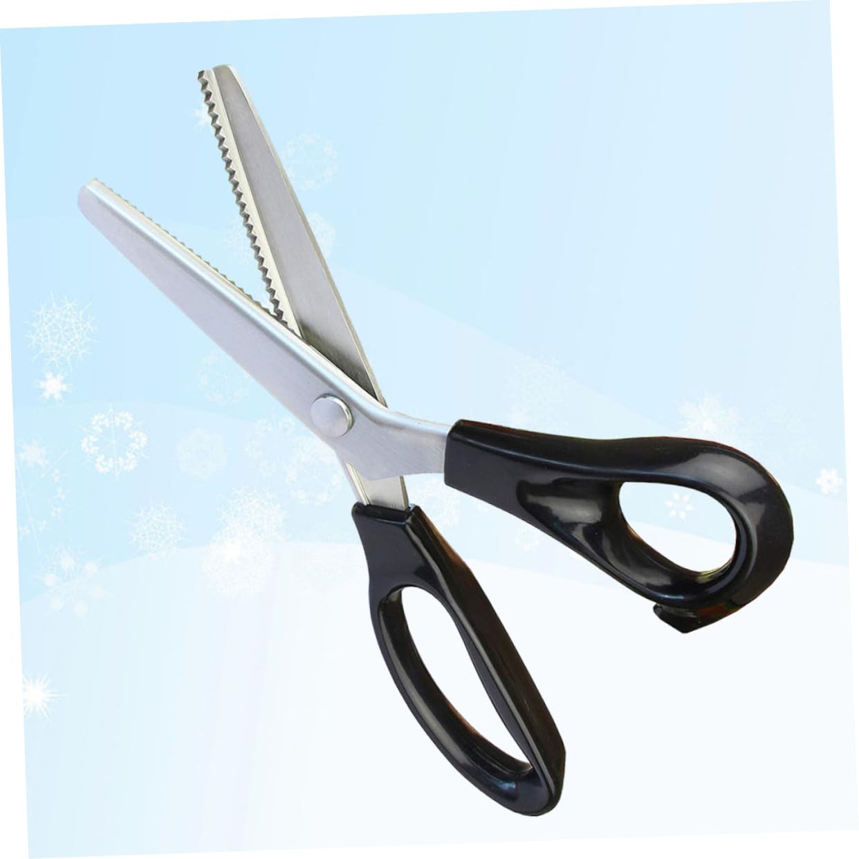 LALAFINA Stainless Steel Pinking Scissors for Dressmaking Tailoring Crafts and More Comfortable Grip Long-lasting (1pc)