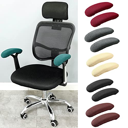 Umxosm 1Pair Office Chair Arm Pad Covers, Stretchable Washable Elastic Office Chair Armrest Slipcovers Covers(Navy Blue) #TOP3