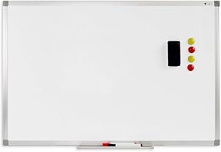Sponsored Ad - V VAB-PRO 24x36 inch Magnetic Dry Erase White Board w/ Pen Tray, Accessories & Installation Kit; Wall Moun...