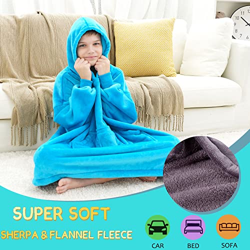 REDESS Blanket Hoodie Sweatshirt, Wearable Blanket Oversized Sherpa with Sleeves and Giant Pocket, Cozy Hoodie Warm for Adult Kids - Image 4
