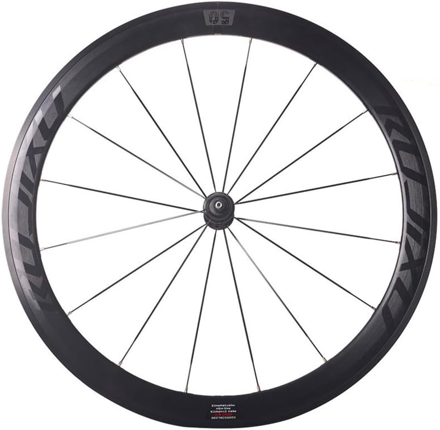 700C Road Bike Wheelset C/V/Rim Brake 50mm Double Wall Bike Rims Front and Rear Wheels with Carbon Hub 8/9/10/11Speed Cassette 100/130mm QR 16H Front 21H Rear(Red Hub)