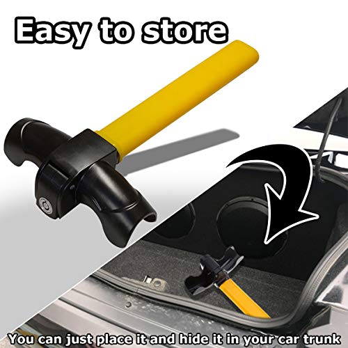 VaygWay Universal Car Steering Wheel Lock –Car Anti-Theft Wheel Lock Cylinder Key – Strong Heavy Duty Anti- Theft Rotary - Auto Security Travel Locking Gear – Car Truck Van SUV