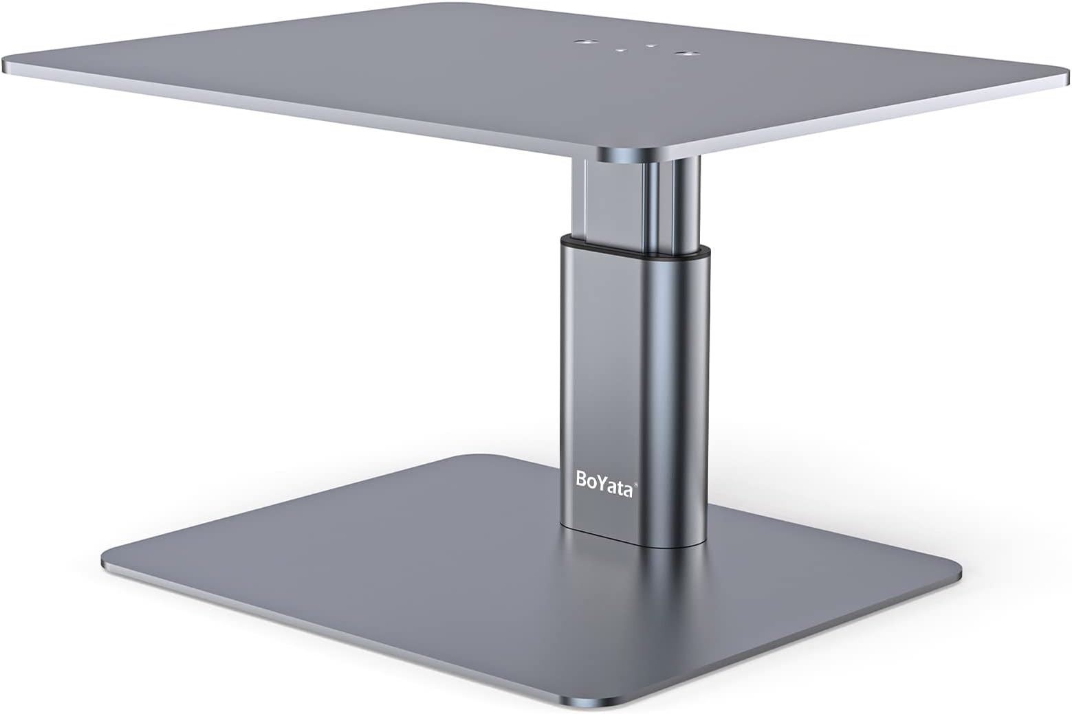 Monitor Stand Riser, Metallic Adjustable Height Desktop Stand Storage Organizer Compatible with Display, Computer, Laptop, iMac, TV, PC, Printer and All Screen Display-Grey