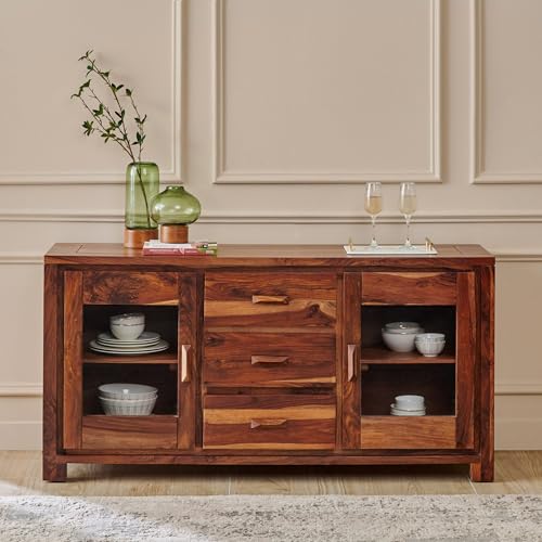 Image of Home Centre | Adana | Sideboard | Sheesham Wood | Crockery Units | Brown | 1 Year Warranty