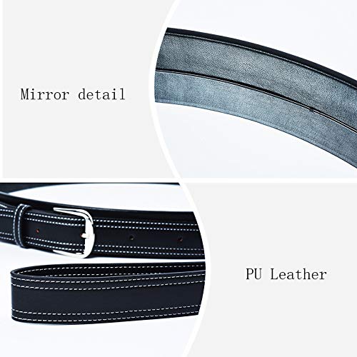 Olotu Faux Leather Round Wall Mirror Decorative Mirror With Hanging Strap Creative Makeup Shaving Mirrors/70Cm #TOP4