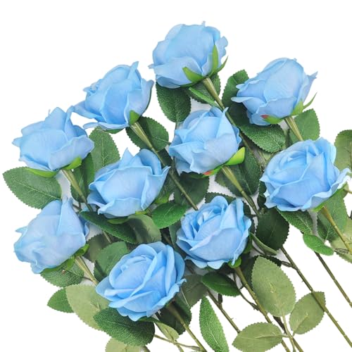 Kenpal Realistic Fake Roses Artificial Flowers with Stem for Decoration