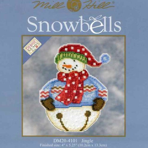 Mill Hill Snowbells Christmas Ornament by Debbie Mumm Counted Cross Stitch Kit w/ Glass Beads Jingle DM204101