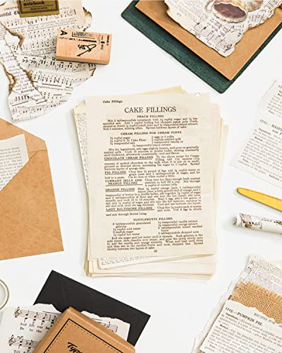 114 Pcs Aged Papers For Scrapbooking, Vintage Decoupage Paper Scrapbooking Supplies, Vintage Ephemera Pack Kraft Old Book Pages, Old Papers For Junk Journals Diary Room Decor Wall Art Collage Album #TOP5