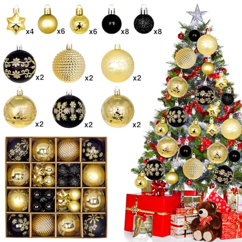 44 STK Weihnachtskugeln Kunststoff, Christbaumkugeln...