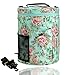Large Capacity/Portable/Lightweight Yarn Storage Knitting Tote Organizer Bag with Shoulder Strap Handles Looen W/Pockets for Crochet Hooks & Knitting Needles … (Peony Flower)