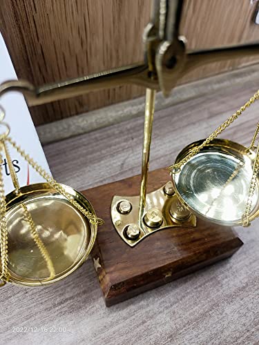 Báscula Decorativa Tradicional de Latón y Madera 20 cm miniatura 6