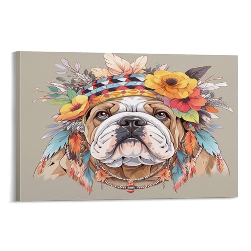 Tableau bouledogue français 60x90 cm pour creer une ambiance cosy dans votre chambre