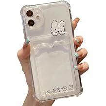 Casechics Compatible with iPhone 15 Case,Card Holder Stand,Bunny