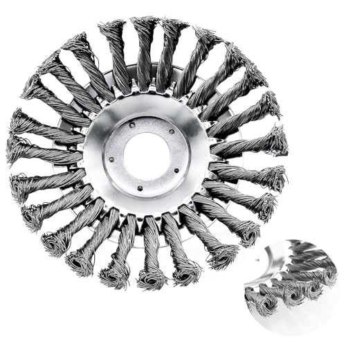 Absdefen 草刈機用チップソー 草刈り機 替え刃 草刈ブレード 草刈りチップソー 草刈チップソー 草刈り機の刃 草刈機スペアーパー草刈り機部品 15cm/20cm/25cm 除草ホイール ワイヤーホイール ワイヤーディスク 除草ブラシ ハイブリッドカッター スチール ワイヤー 炭素鋼 除草 クリーニング トリマーアクセサリ トリマー 雑草クリーニングツール (直径15cm)