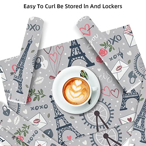 Sets de table Tour Eiffel en tissu Oxford lavable | Lot de 4 - 4