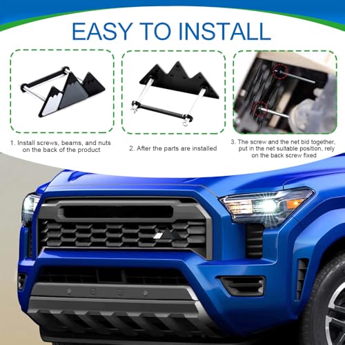 Image of Tri-Color Grille Decor Badge, Front Grill Emblem, Tri-Color Grille Badge Emblem Decoration Accessories, Grille Insert Trims Car Decor Fit for Tacoma 4Runner Tundra (Snow Mountain Black)