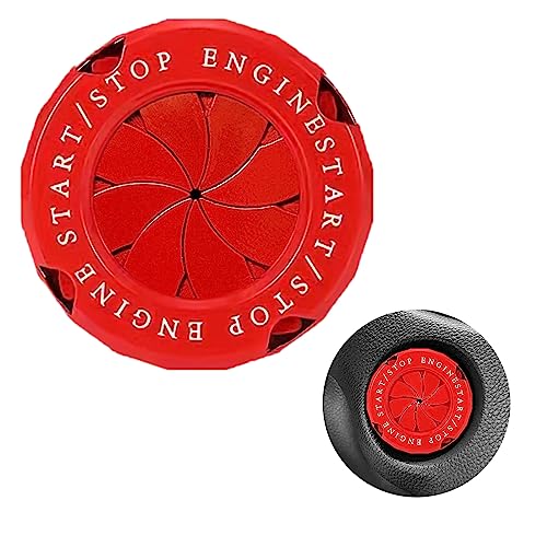 Image of Rotary Push Start Button Cover, Universal Car Engine Start Button Cover, Car Stickers Interior Decor, Car Accessories Motorcycle Ignition Key Switch Cover(Red)
