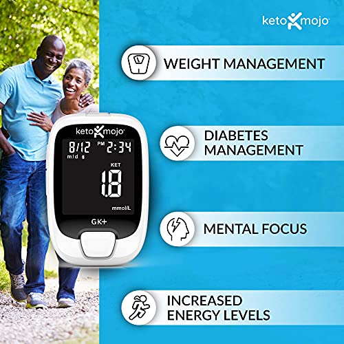 Keto-Mojo KMGK+KIT_4210_EXP Gk+ Bluetooth Glucose & Ketone Testing Kit + Free App For Ketosis & Diabetes Management. 20 Blood Test Strips (10 Each), Meter thumb #2