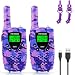 FAYOGOO Kids Walkie Talkies, 22-Channel FRS/GMRS Radio, 4-Mile Range Two Way Radios with Flashlight and LCD Screen, and Toys for 3-12 Year Old Girls, 2 Pack (Camo Purple)