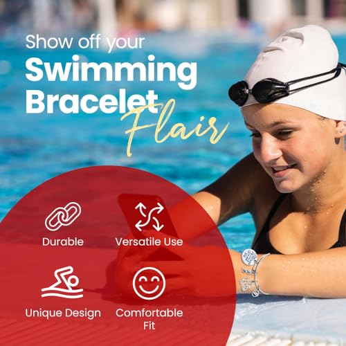 Infinity Collection Swimmer Gifts, Swimming Bracelet- Swim Charm Bangle Bracelet- She Believed She Could Jewelry - Gift For Swimmers, Swim Team (She Did)4