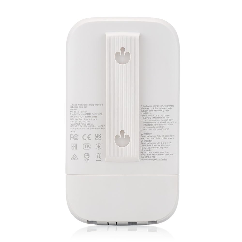 Zyxel 4-Port Gigabit PoE Extender | IEEE802.3af/at/BT Standard | 1-Port 60W in 3-Port 30W out | Interior & Exterior | Nebula Cloud [POE12-3PD] | 1 Puerto de Entrada 60W + 3 Puertos de Salida 30W, Interior y Exterior, Nebula Cloud