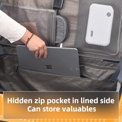 Image of Kaleenie 29 Inch Aluminum Checked Luggage with Side Opening Zipper, Lightweight Hardshell ABS+PC Suitcase with TSA Lock, 360 Universal Wheels, Orange