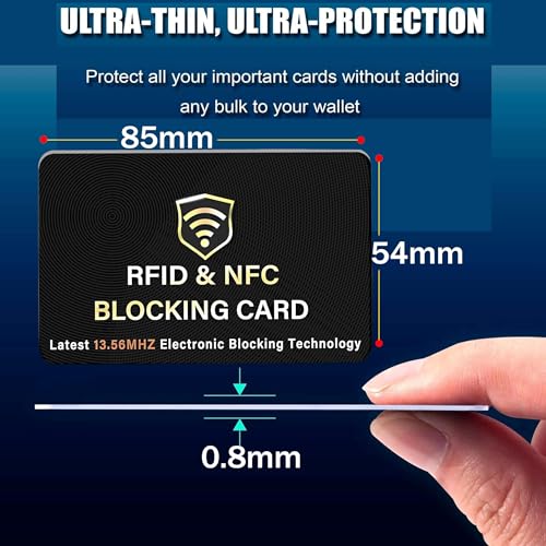 Image of SaiTech IT 8 Pack RFID Blocking Card, One Card Protects Entire Wallet Purse, NFC Contactless Bank Debit Credit Card Protector ID ATM Guard Card Blocker - (Black)