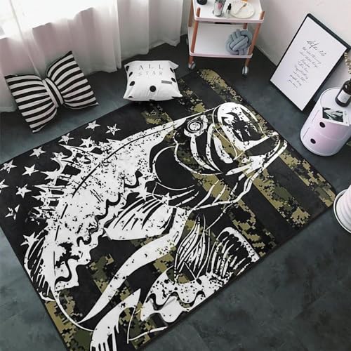 Tapis Polyester Doux Américain Imprimé 3D Effet Visuel Moderne