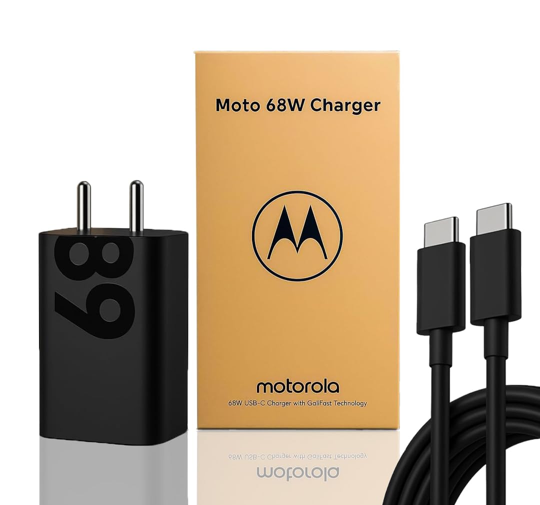 Motorola Original 68W TurboPower Fast Charger with 3.3Ft Type-C to C Cable | Compatible with Moto Edge, Edge 50 Pro, Edge 40 Neo, Razr 40, G84, G62, G54, G85, G45, G35, G96 & More (Black)-image-13